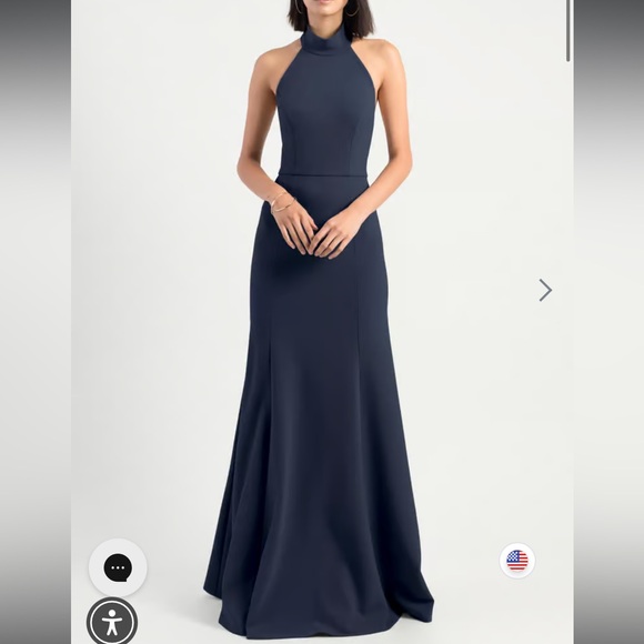 Jenny Yoo Petra Gray Halter Maxi Dress - Picture 1 of 6